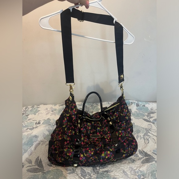 RARE HTF BETSEY JOHNSON HUGE COLORFUL ditsy paisley floral skull studded duffle - Picture 15 of 15